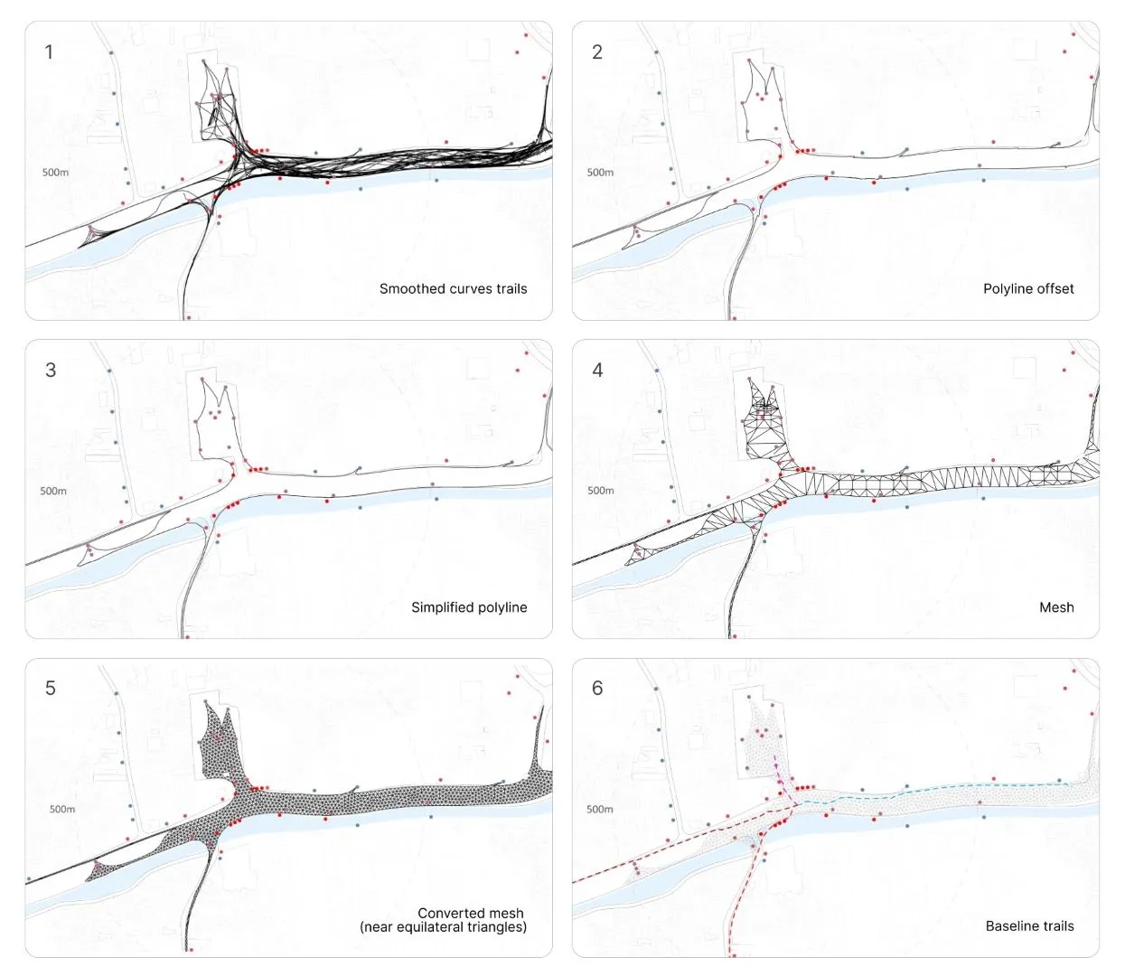 Iteration process for the shortest path from Layer 3’s trails.
