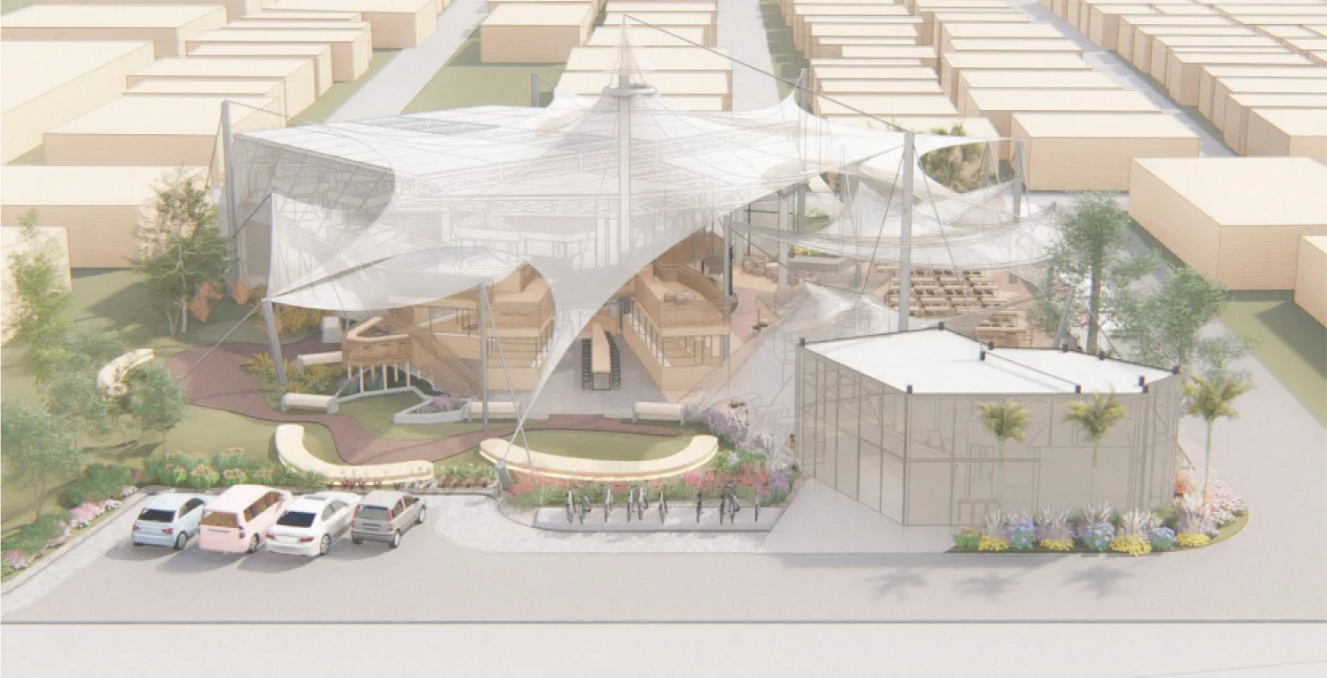 Aerial view: Hawker Center Jakarta Experimental