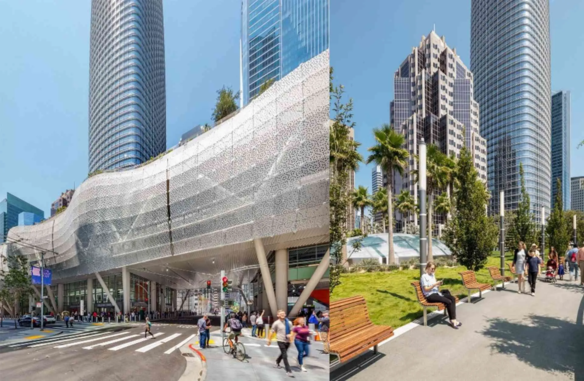 Aktivitas di lantai dasar dan atap (rooftop garden) STC (ArchDaily, 2018; Pelli Clarke dan Partners, 2018).