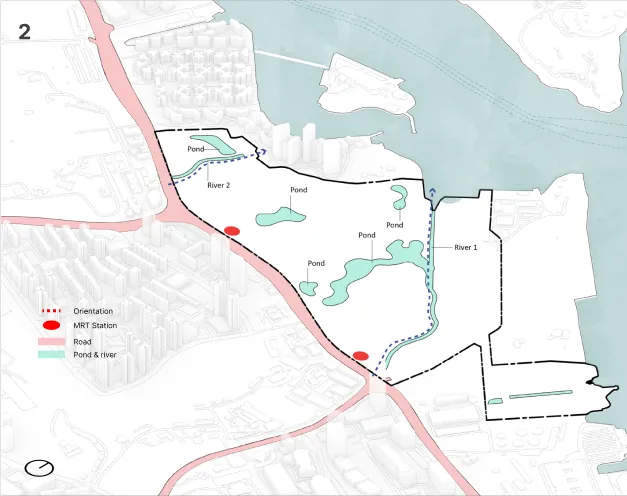 River Path & Ponds: Examining the existing river and pond features
