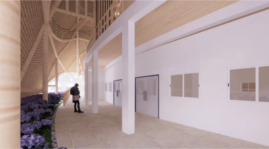 Vegetation in buildings that aims to engineer indoor temperature.