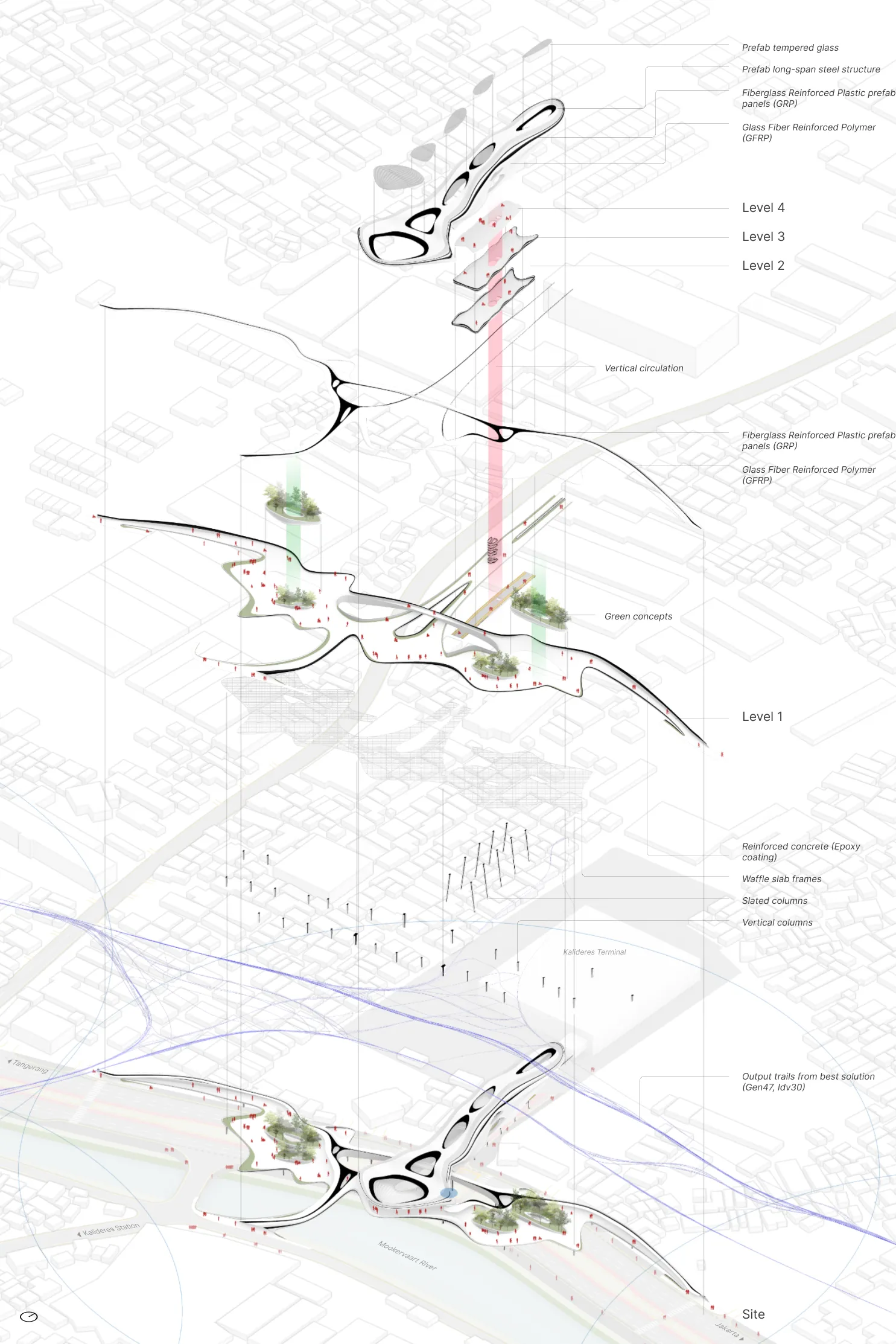 Exploded axonometric